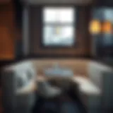 Elegant Corner Dining Booth Design Elegant corner dining booth with plush seating