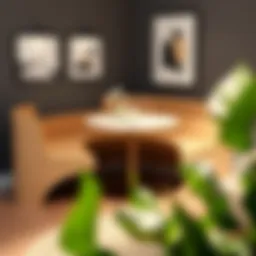 Elegant corner table set featuring a modern design