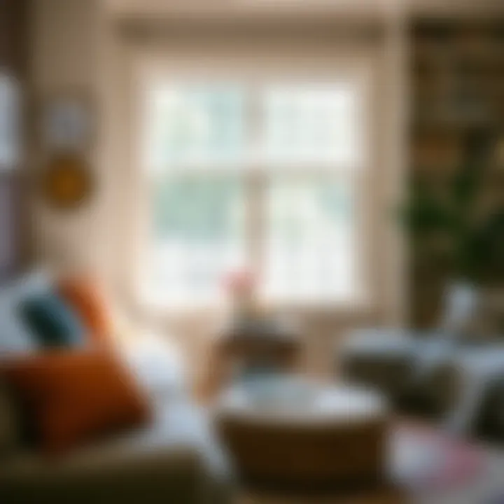 Cozy reading nook with a solid wood end table providing functional storage