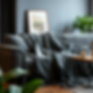 Sophistication in Textile Luxurious dark grey throw blanket draped elegantly over a modern sofa
