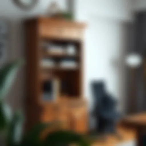 Stylish Wooden Desk Hutch Elegant wooden desk hutch with multiple shelves