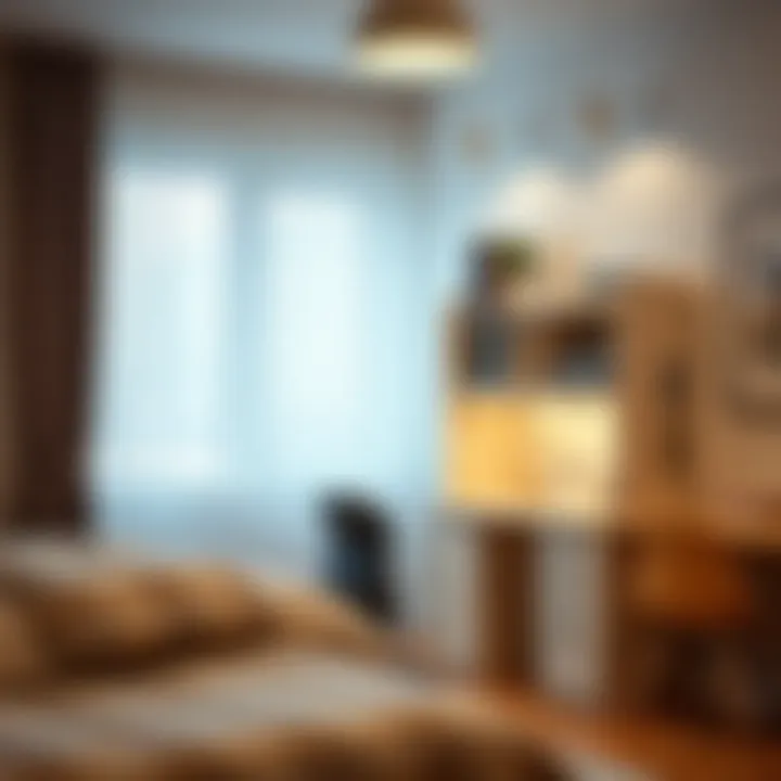 Compact desk hutch in a modern dorm setting