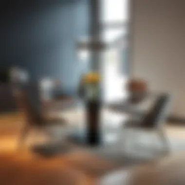 Contemporary dining set featuring sleek lines