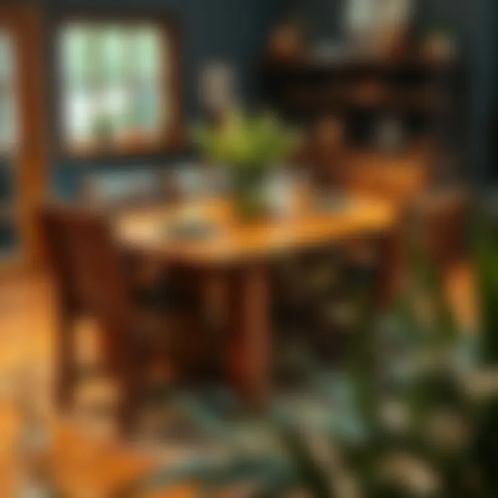 Rustic dining table set with wooden accents