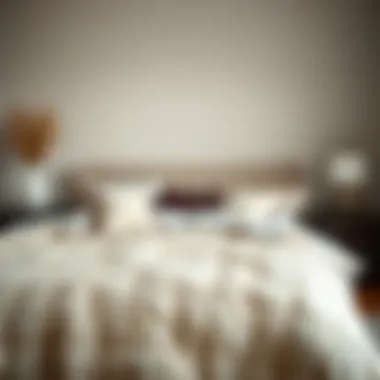 Cozy comforter spread across a beautifully styled bed