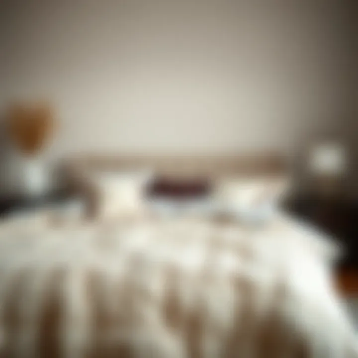 Cozy comforter spread across a beautifully styled bed