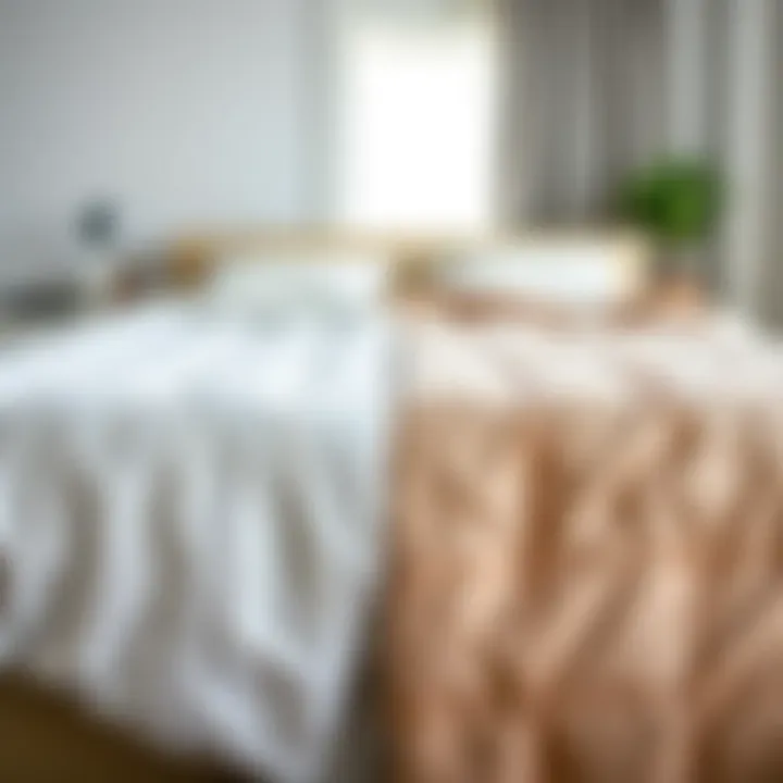 Side-by-side comparison of duvet and comforter on a bed