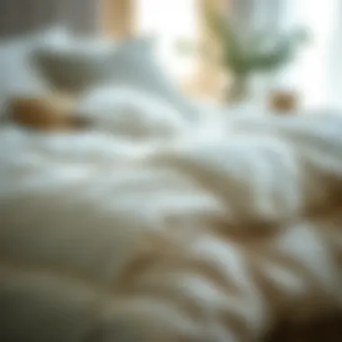 Luxurious duvet showcasing intricate stitching and texture