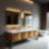 Elegant long double vanity showcasing modern designs