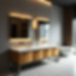 Elegant long double vanity showcasing modern designs