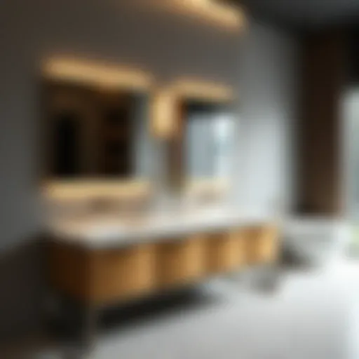 Elegant long double vanity showcasing modern designs