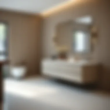 Trendy Fixtures for Long Double Vanities Trendy long double vanity with eye-catching fixtures