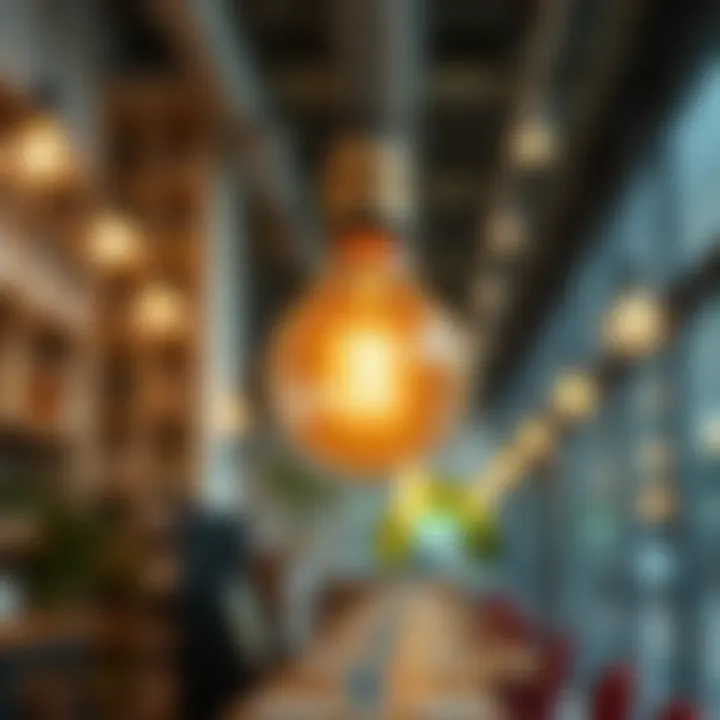 E26 globe bulb enhancing ambiance in a commercial setting