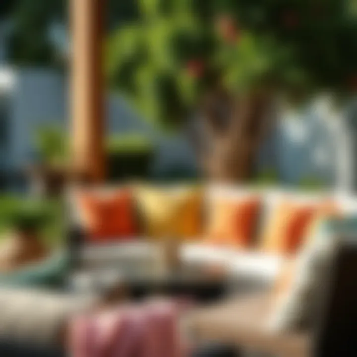 Stylish Outdoor Cushions Enhancing Patio Aesthetics Vibrant outdoor cushions on a patio