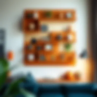 A collection of artistic floating shelves showcasing unique decor