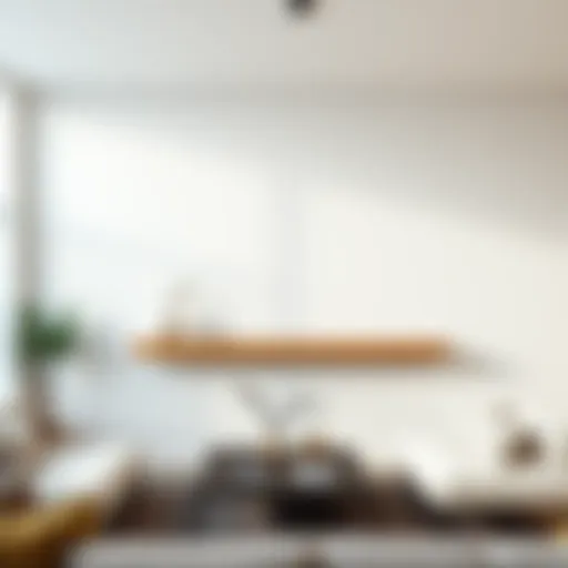 Minimalistic Elegance Minimalistic floating shelf in a modern living room