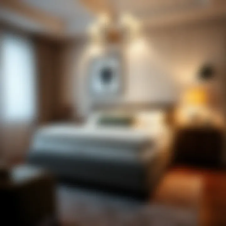 Elegant Bedroom with Foam Mattress Topper An arranged bedroom scene featuring a double bed with a foam mattress topper