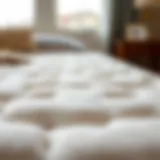 Luxurious Foam Mattress Topper Texture A close-up view of a luxurious foam mattress topper showcasing its texture