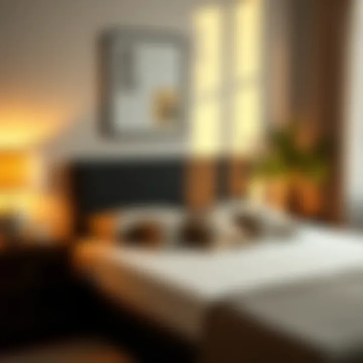 Relaxing Sleep Environment with Foam Topper A relaxing sleep environment highlighting a double bed with a foam topper