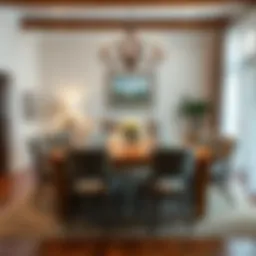 Elegant expandable oak table set for a family gathering