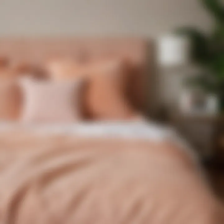 Color palette featuring peach shades for interior design