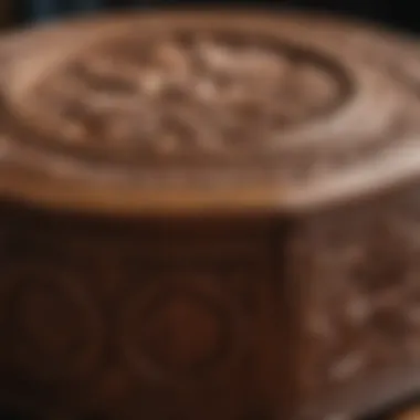 Elegant handcrafted wood box showcasing intricate carvings