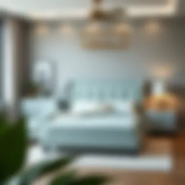 Elegant Light Teal Bed Set in Modern Decor Elegant light teal bed set in a contemporary bedroom setting