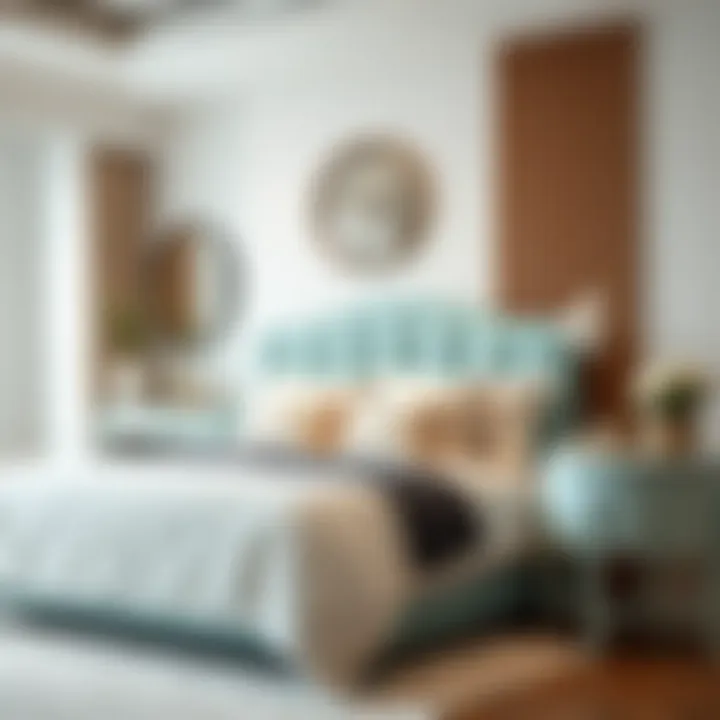 Harmonious Light Teal Bed Set with Neutral Decor Light teal bed set harmonizing with neutral-toned interior design