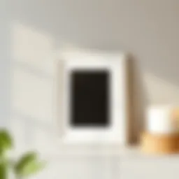 Elegant white washed frame showcasing a minimalist art piece