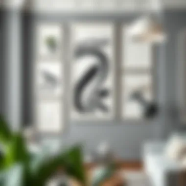 Gallery Wall with White Washed Frames Stylish interior featuring multiple white washed frames on a gallery wall