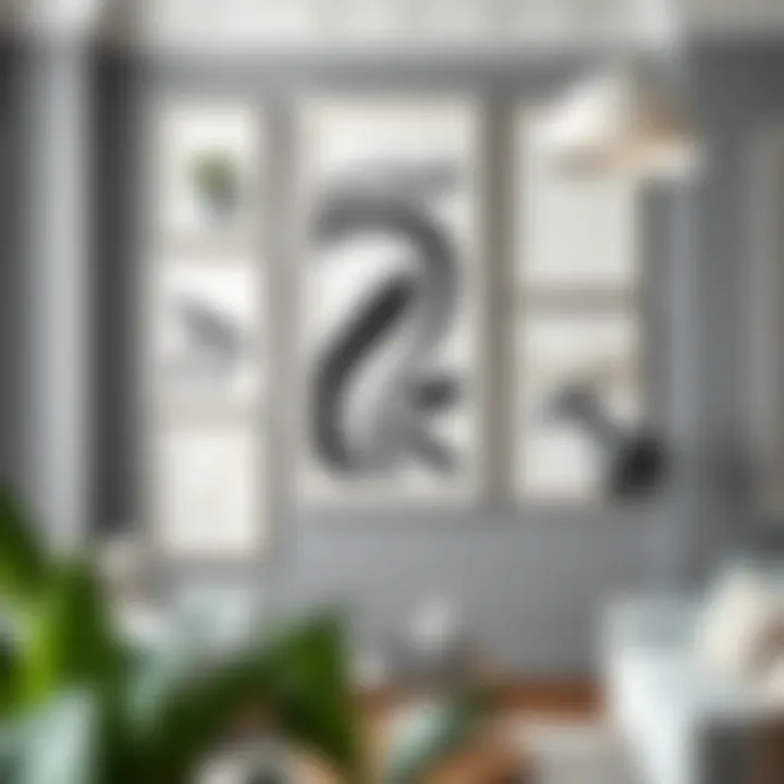 Gallery Wall with White Washed Frames Stylish interior featuring multiple white washed frames on a gallery wall