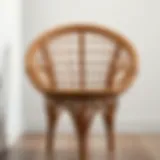 Elegant cane chair design showcasing intricate weaving