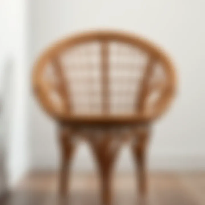 Elegant cane chair design showcasing intricate weaving