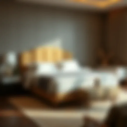 Luxurious king size bed in a cozy bedroom setting