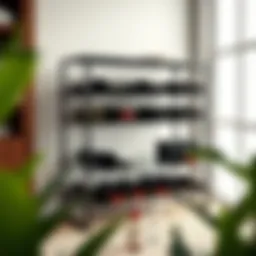 Sleek modern metal wine rack showcasing elegant design