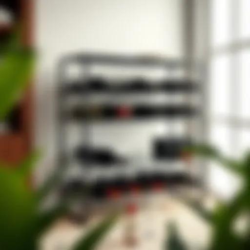 Sleek modern metal wine rack showcasing elegant design