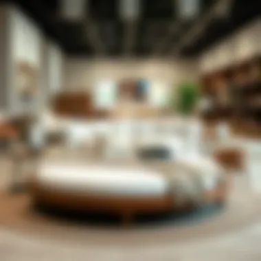 Affordable Choices: Round Beds in Showroom Affordable round bed options displayed in a showroom