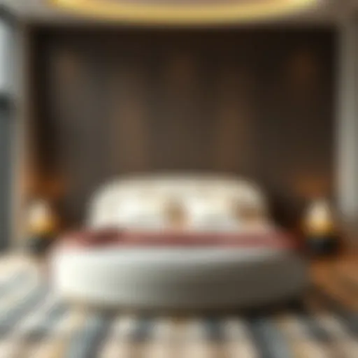 Modern Elegance: Round Bed in Bedroom Elegant round bed design in a modern bedroom setting