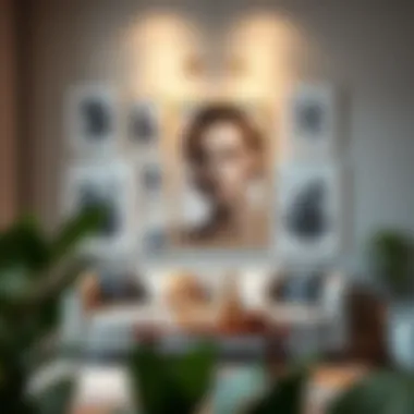 Stylish gallery wall featuring multiple 24x36 frames