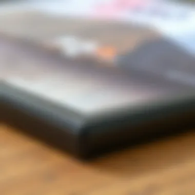 Close-up of a 24x36 poster frame with unique materials