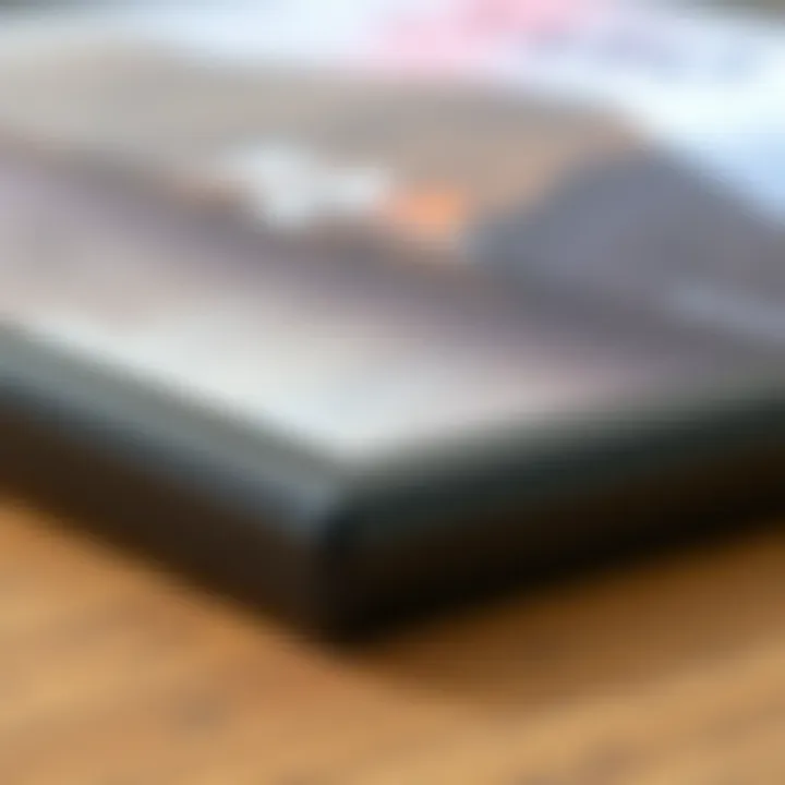 Close-up of a 24x36 poster frame with unique materials