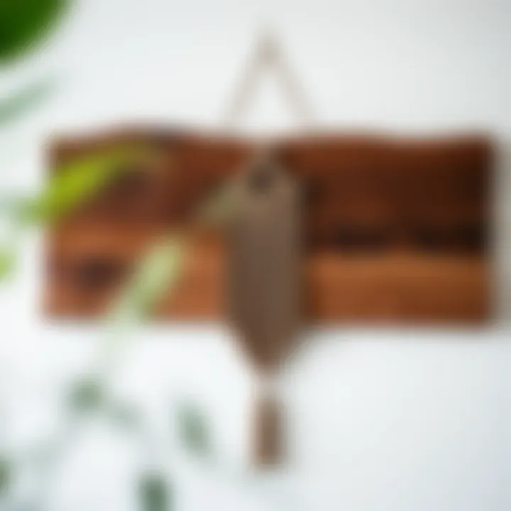 An elegant wooden wall hanging made from reclaimed materials