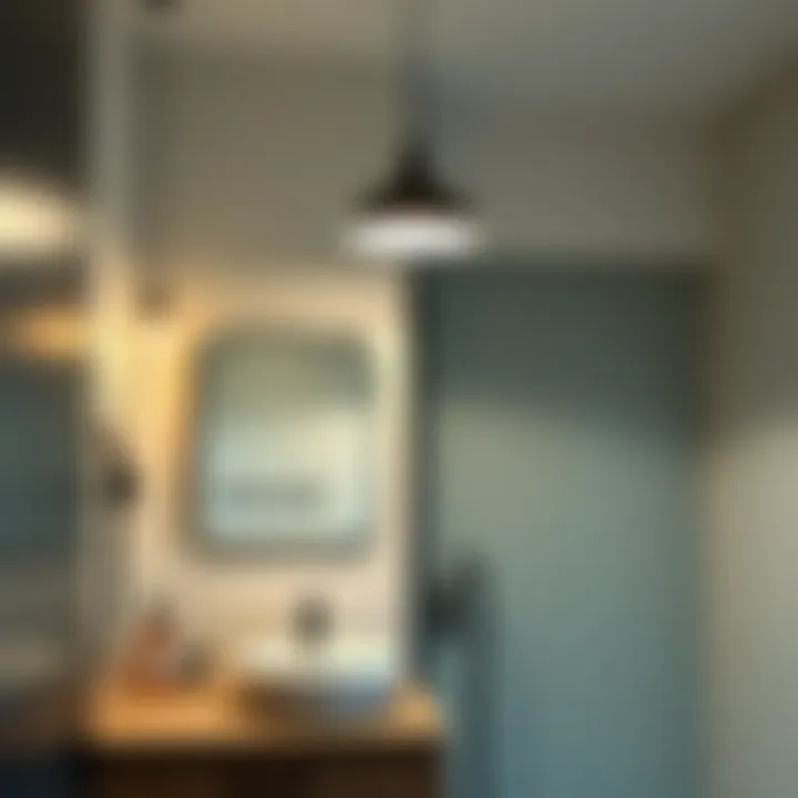 Modern Energy-Efficient Bathroom Lighting Modern bathroom featuring an energy-efficient light fixture