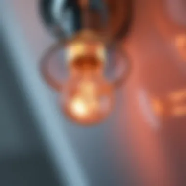 Warm LED Bathroom Lighting Detail Close-up of a bathroom light with warm LED bulbs enhancing ambiance