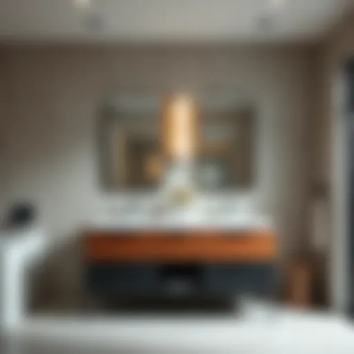 Elegant double sink vanity in contemporary bathroom