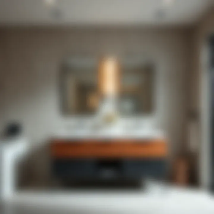 Elegant double sink vanity in contemporary bathroom