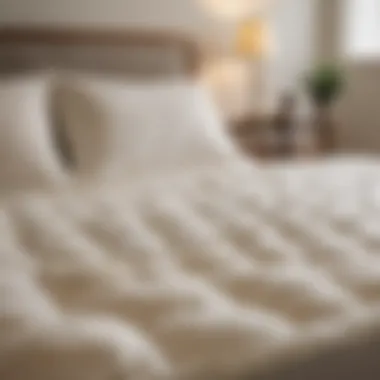 Close-up of wool mattress protector emphasizing comfort