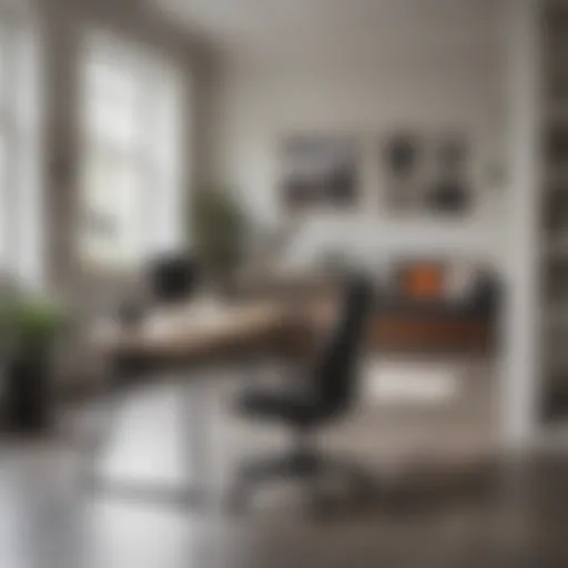 Modern sit-stand desk setup in a stylish office environment