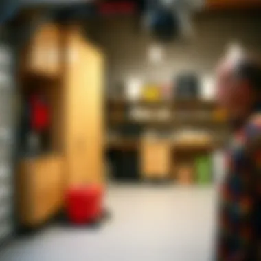 Organized garage space featuring Big Lots storage cabinets in action