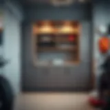 Sleek modern garage storage cabinet showcasing ample shelving space